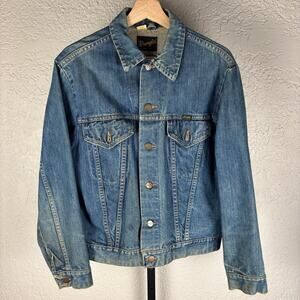 Vintage Wrangler 1970s Western Denim Made in USA Sz 40 Medium Trucker Jacket